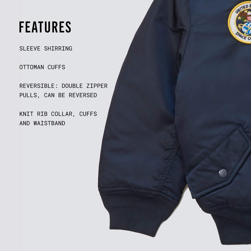 Alpha Industries Boys' Nasa MA-1 Flight Jacket (YM, Replica Blue) - Image 3